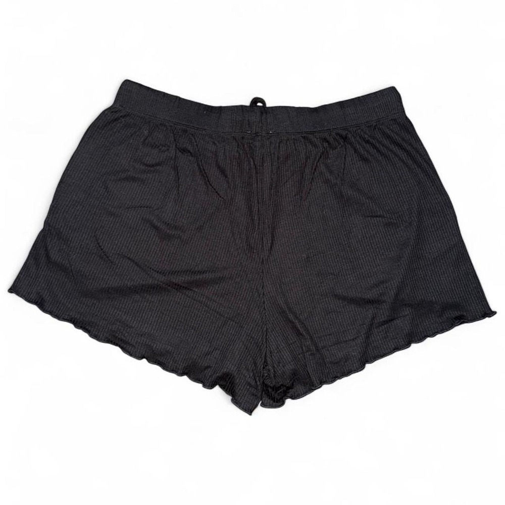 Black Sleepwear Shorts With Button Front and Drawstring Waist Size Large - Picture 2 of 5